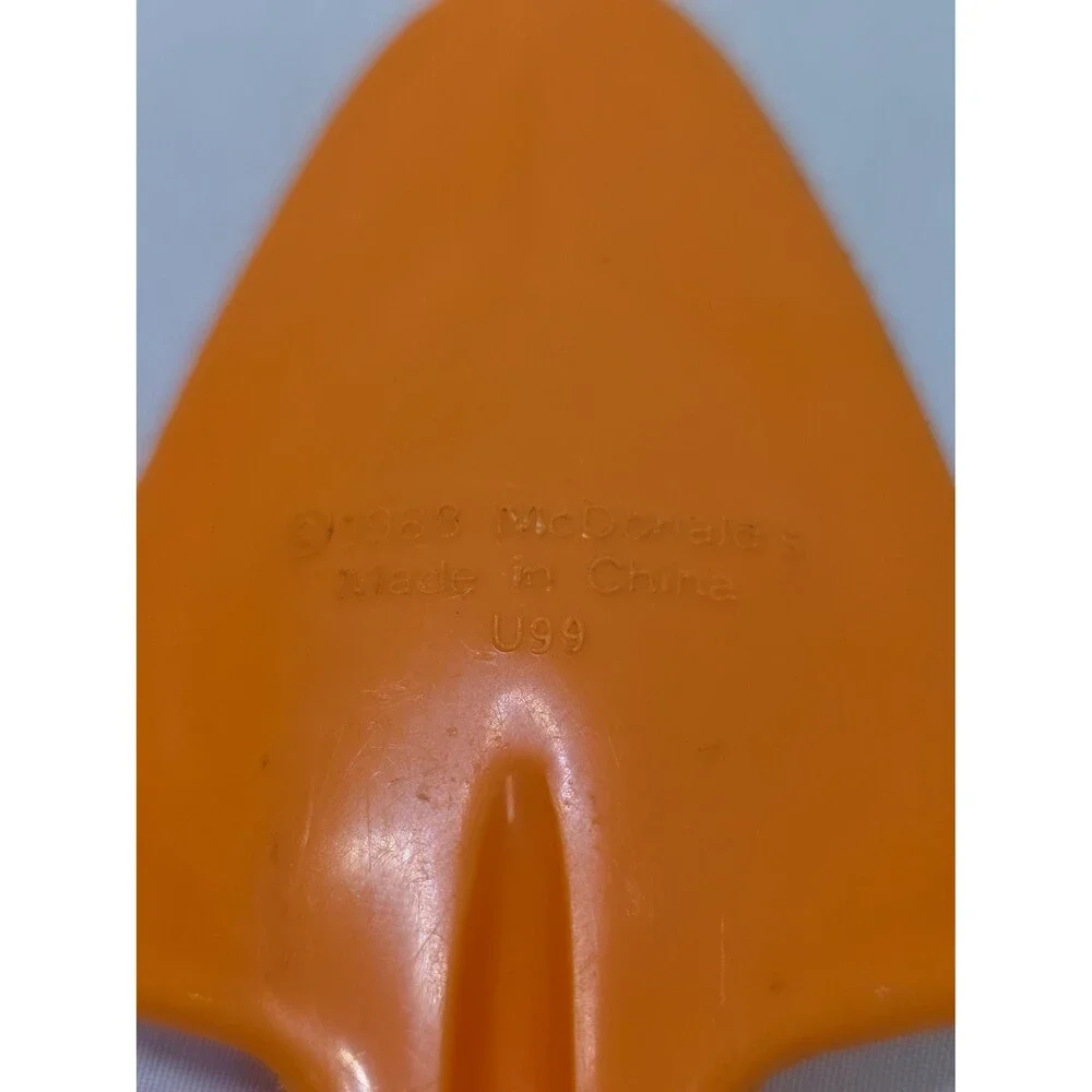 Vintage Collectable Kids Orange McDonalds Birdie the early bird garden shovel